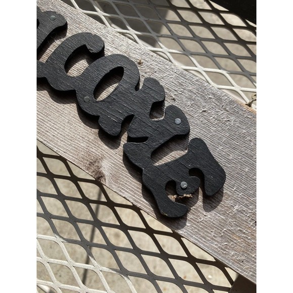 Loon - WELCOME Sign - Handmade Hand Painted Black and White Plaque - Picture 5 of 7